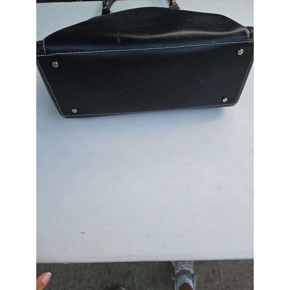 Kate Spade Black Leather Tote With Zip Front Pocket